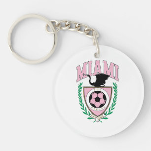Miami Voetbal Varsity Stijl Sleutelhanger
