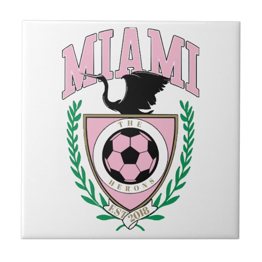 Miami Voetbal Varsity Stijl Tegeltje (Voorkant)