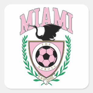 Miami Voetbal Varsity Stijl Vierkante Sticker