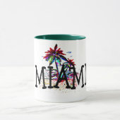miami zomerstrand leuke palm boomtoeren koffiebok mok (Midden)