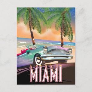 Miami zonsondergang briefkaart