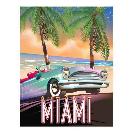 Miami zonsondergang foto afdruk (Voorkant)