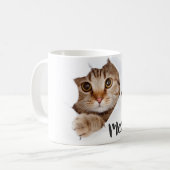 "miaou" mignonne chatte Mug (Devant gauche)