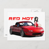 Miata MX-5 Red Hot Briefkaart (Voorkant / Achterkant)