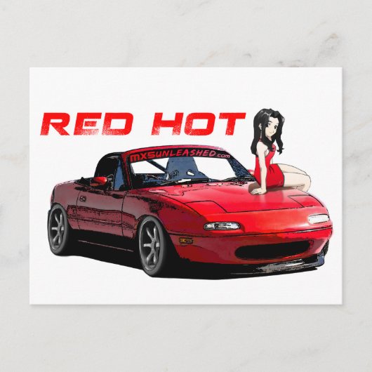 Miata MX-5 Red Hot Briefkaart (Voorkant)