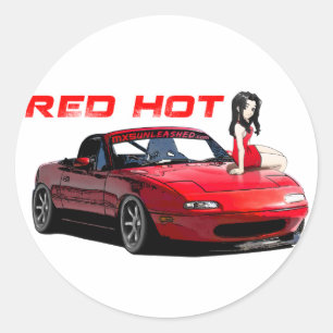 Miata MX-5 Red Hot Ronde Sticker