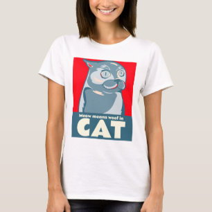 Miauw betekent hout in kat grappig citaat t-shirt