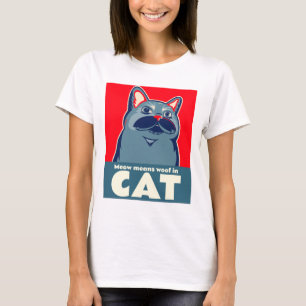 Miauw betekent hout in kat grappig schattig citaat t-shirt