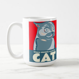 Miauw betekent woof in cat grappig citaat koffie m koffiemok