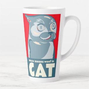 Miauw betekent woof in cat grappig citaat koffie m latte mok