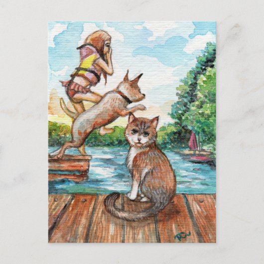 Miauw bij Cottage Dock Briefkaart (Voorkant)