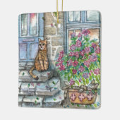 Miauw bij de deur keramisch ornament (Links)