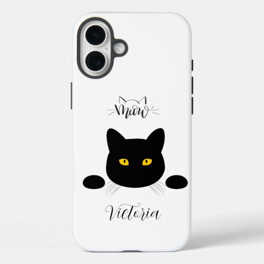Miauw Black Cat Golden Eyes  Case-Mate iPhone Case (Achterkant)
