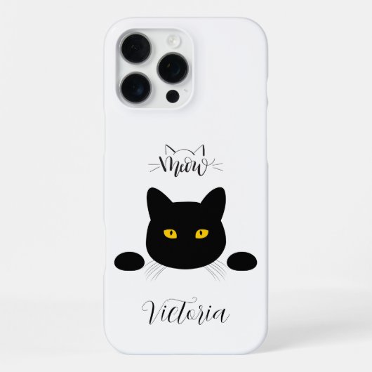 Miauw Black Cat Golden Eyes  iPhone Hoesje (Achterkant)