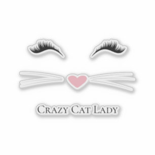 Miauw Crazy Cat Lady Sticker