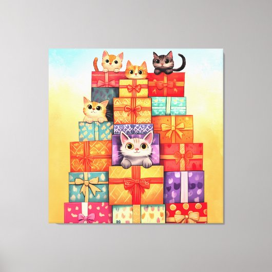 Miauw Gift Verjaardagstoren Canvas Afdruk (Voorkant)