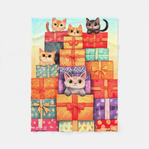 Miauw Gift Verjaardagstoren Fleece Deken