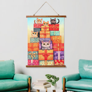 Miauw Gift Verjaardagstoren Hangend Wandkleed
