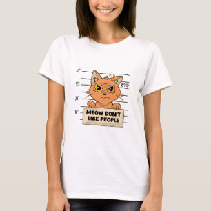Miauw houdt niet van blanke mensen t-shirt