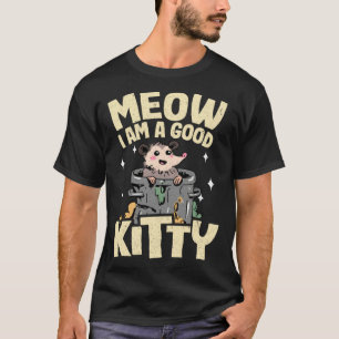 Miauw ik ben een goede kat grapjes opossum meme bu t-shirt
