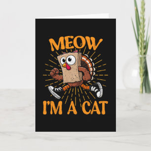 Miauw ik ben een kat herfst thanksgiving kalkoen g kaart
