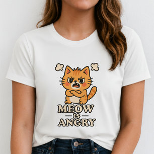 Miauw is Boos T-shirt; Cute Boze Tabby Geschenk Ka T-shirt