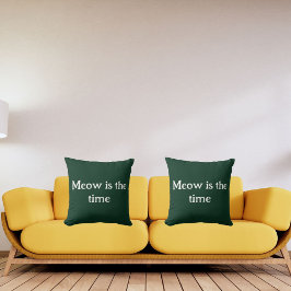 Miauw is de tijd grappig retro dier Schattige groe Kussen