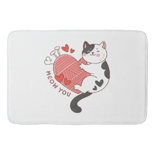 Miauw jij schattige kat Valentijnsdag Badmat