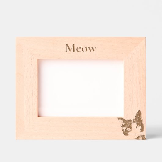 Miauw Kat Gezicht Gegraveerde Lijstjes (Voorkant)