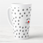 Miauw kattenpoten rood hart Latte Mok (Linkerhoek)