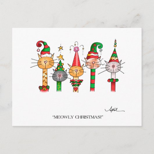 MIAUW KERSTMIS! Briefkaart (Voorkant)