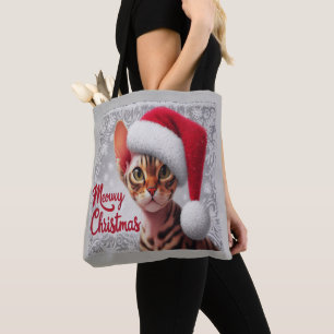 Miauw Kerstmis Devon Rex Kat, Kerstman Kat Draagtas