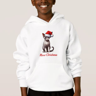 Miauw Kerstmis Devon Rex Kat, Kerstmis Santa Kitte