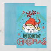 Miauw Kerstmis, Prettig Kerstfeest Feestdagenkaart (Voorkant / Achterkant)