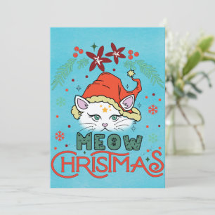 Miauw Kerstmis, Prettig Kerstfeest Feestdagenkaart