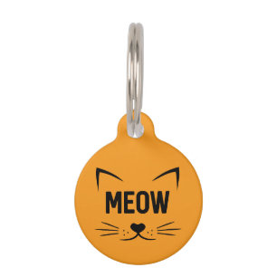 Miauw Oranje Kat ID Tag Huisdierpenning