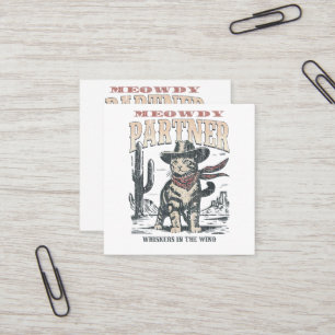 Miauw Partner Cowboy Kat Vierkante Visitekaartje