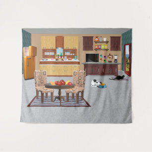 Miauw-prachtige keuken wandkleed