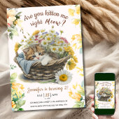 Miauw! Schattige Kitten Floral Kitty Cat 2e Verjaa Kaart