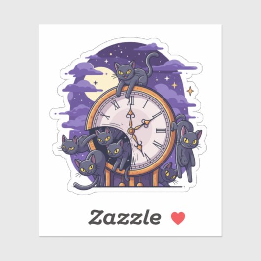 Miauw-tastic Midnight - Halloween Cat Takeover Sticker (Vel)