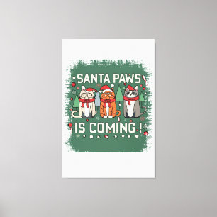 Miauw-y Kerst Verrukking: Feestelijke Katten Colle Canvas Afdruk