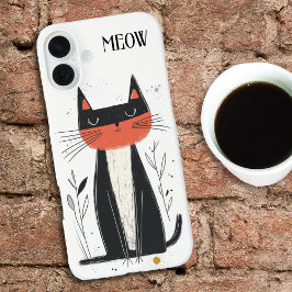 Miauw. Zelfverzekerde kat illustratie iPhone 16 Plus Hoesje