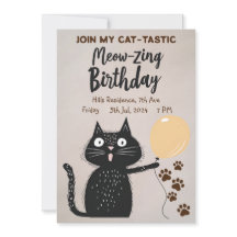 Miauw-zing verjaardag! Black Cat Join My Cat-Tasti