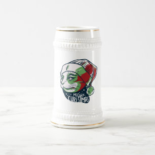 Miauwkat met kerstmuts bierpul