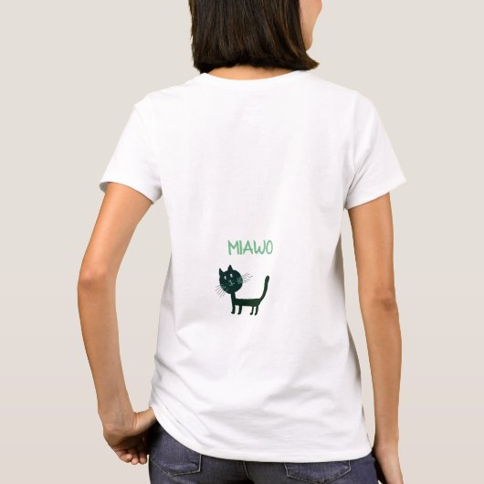Miawo Cute cat T-Shirt Flowy féminin (Dos)