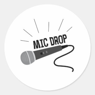 Mic Drop Ronde Sticker