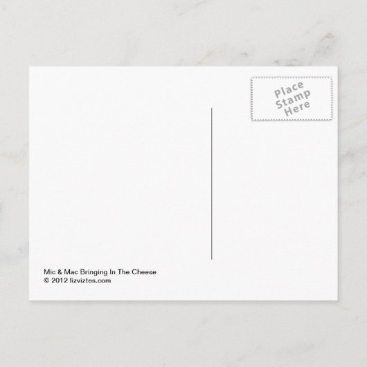 Mic en Mac die het Briefkaart op de kaas binnenhal (Achterkant)