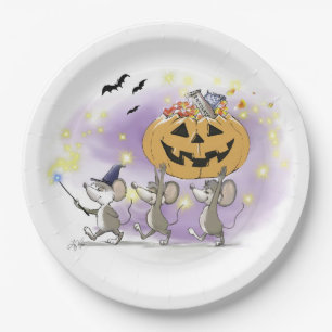 Mic, Mac en Moe's Happy Halloween Papieren Bordje