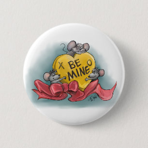 Mic, Mac en Moe's Happy Valentijn Day Ronde Button 5,7 Cm