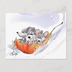 Mic, Mac en Moe's Winter Holiday Briefkaart